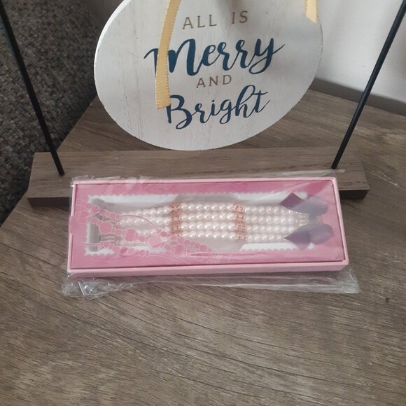 Beaded Pearl Bracelet Watch Band For Apple iWatch Series 9/8/7/6/5/4/3/2/1 - Picture 7 of 10